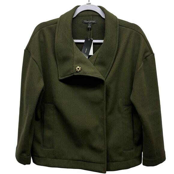 Banana Republic Jackets & Blazers - NWT! Banana Republic Women’s Sz S/P Green Button Up “Peacoat” Short Jacket, Soft